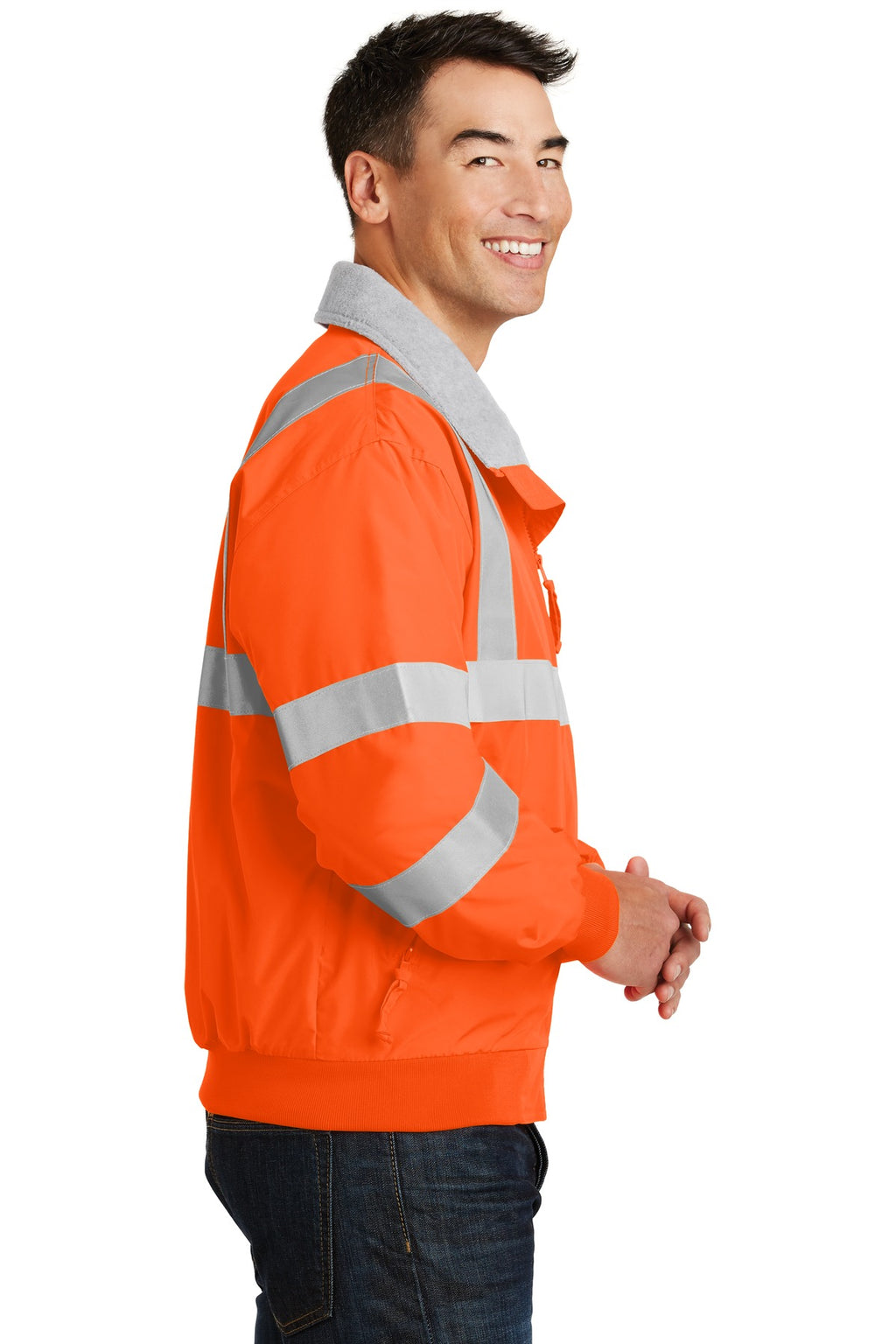 Port Authority Enhanced Visibility Challenger Jacket with Reflective Taping. SRJ754 - Safety Orange/ Reflective - side