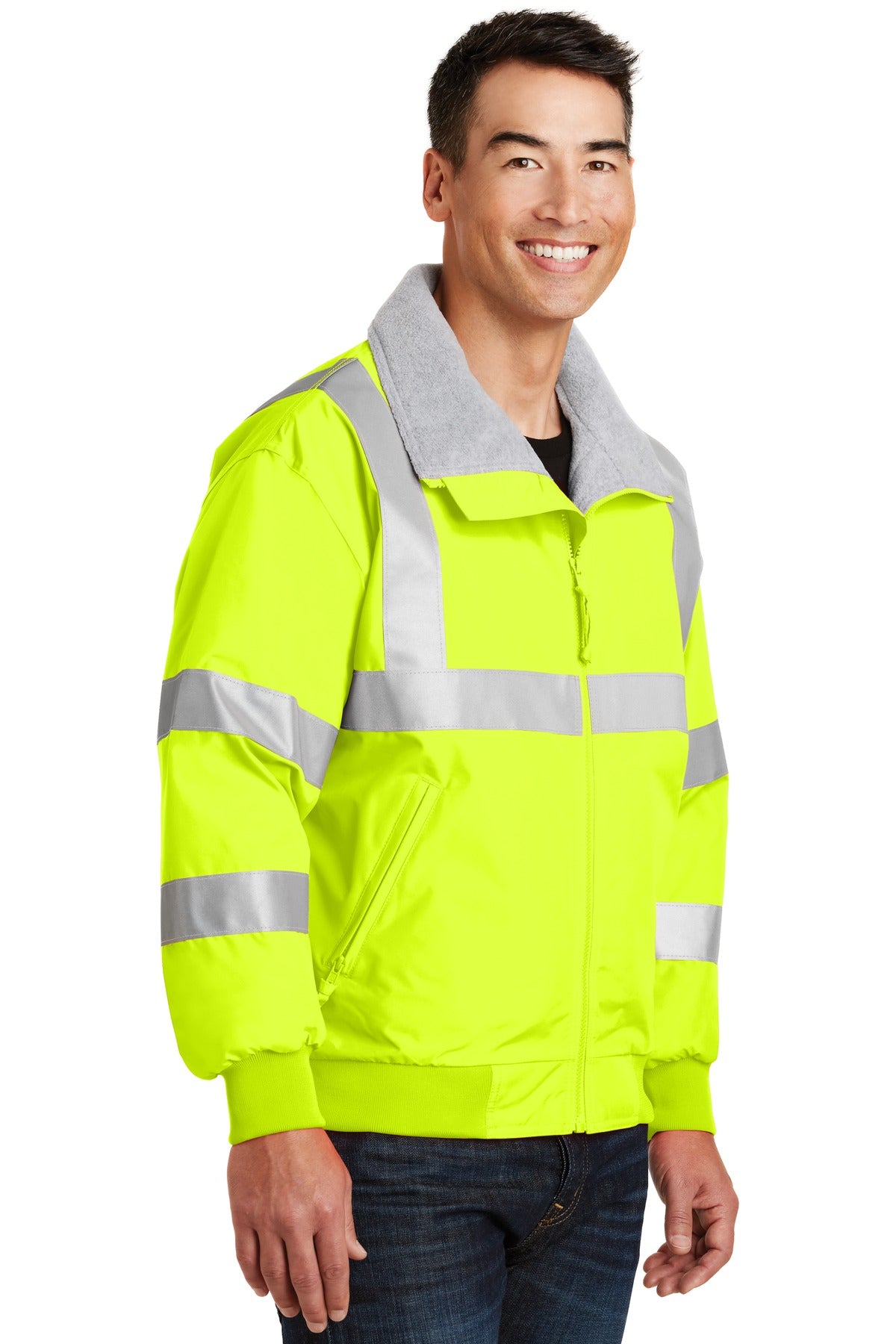 Port Authority Enhanced Visibility Challenger Jacket with Reflective Taping. SRJ754 - Safety Yellow/ Reflective - three_q