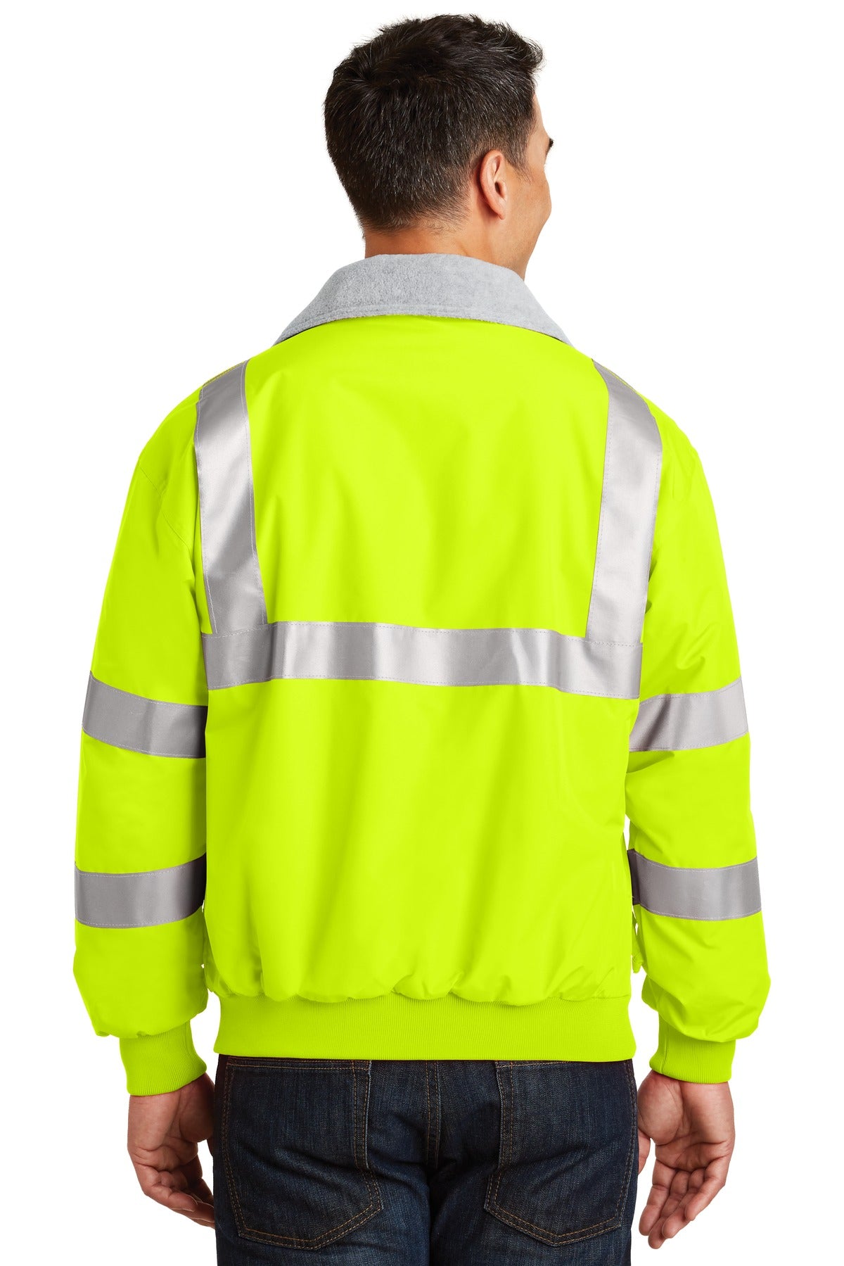 Port Authority Enhanced Visibility Challenger Jacket with Reflective Taping. SRJ754 - Safety Yellow/ Reflective - back