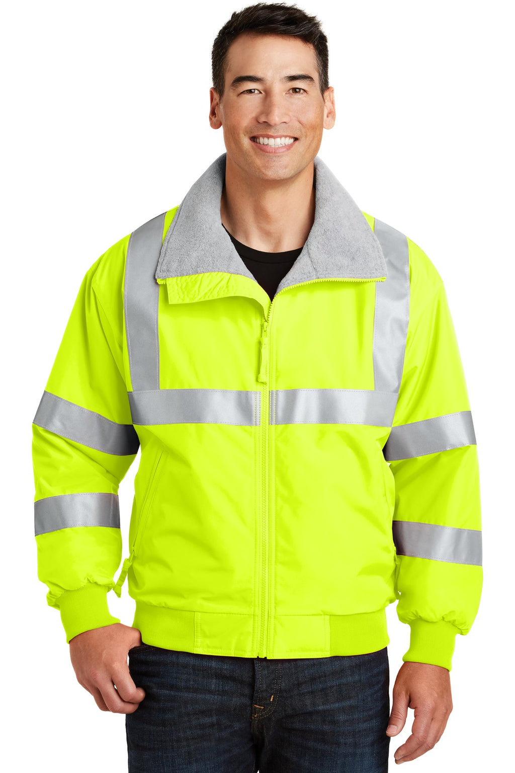 Port Authority Enhanced Visibility Challenger Jacket with Reflective Taping. SRJ754 - Safety Yellow/ Reflective - front