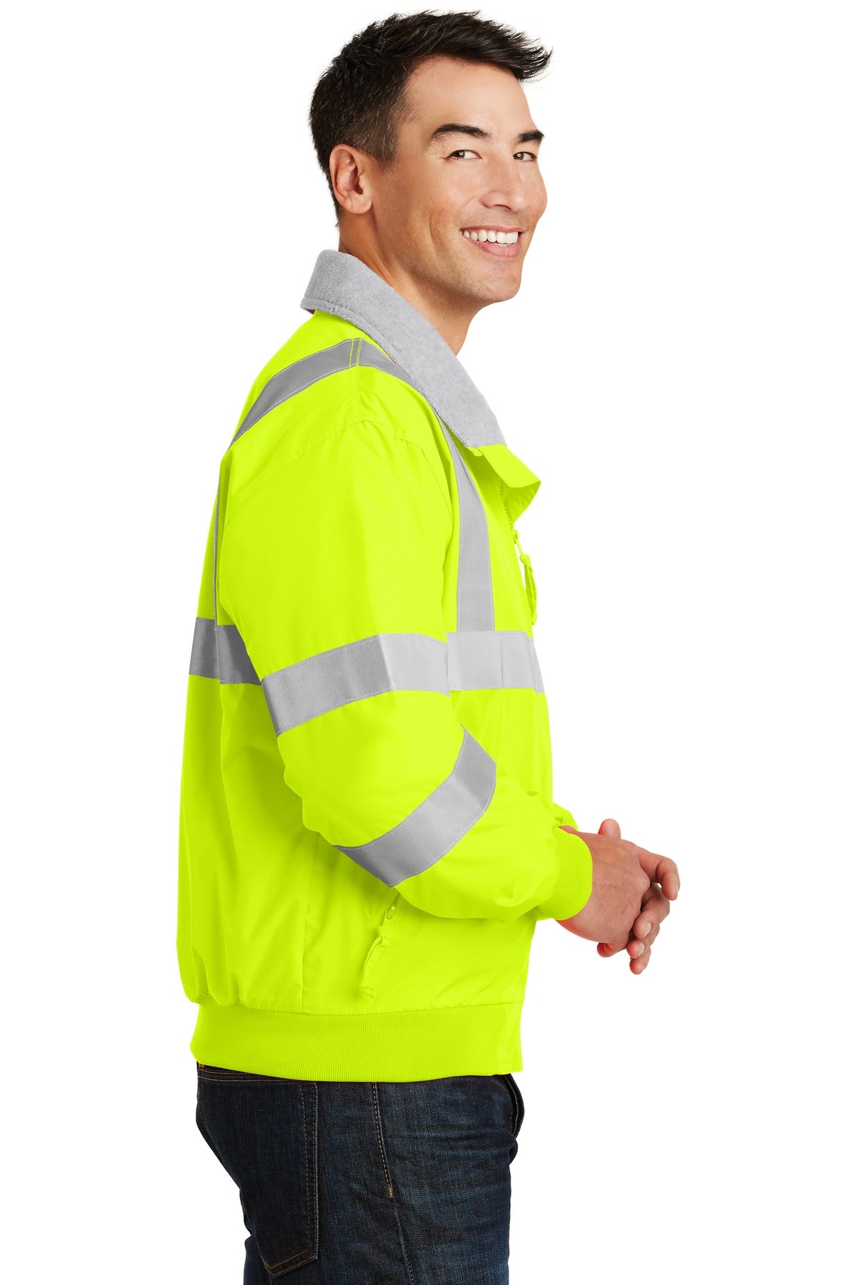 Port Authority Enhanced Visibility Challenger Jacket with Reflective Taping. SRJ754 - Safety Yellow/ Reflective - side