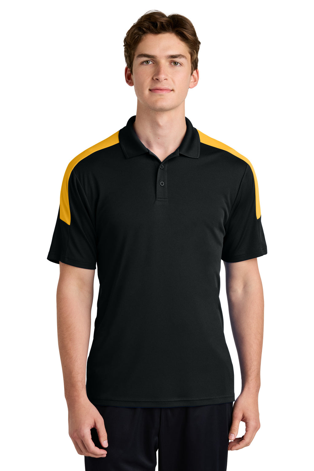 Sport-Tek Competitor United Polo ST104 - Black/ Gold - front