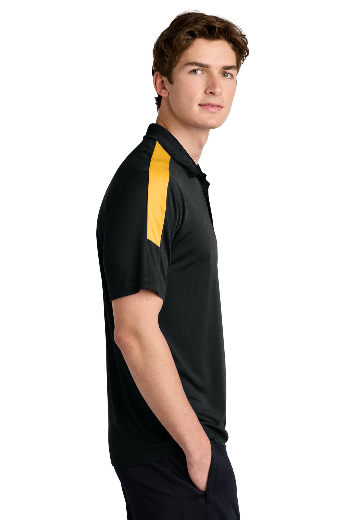 Sport-Tek Competitor United Polo ST104 - Black/ Gold - side