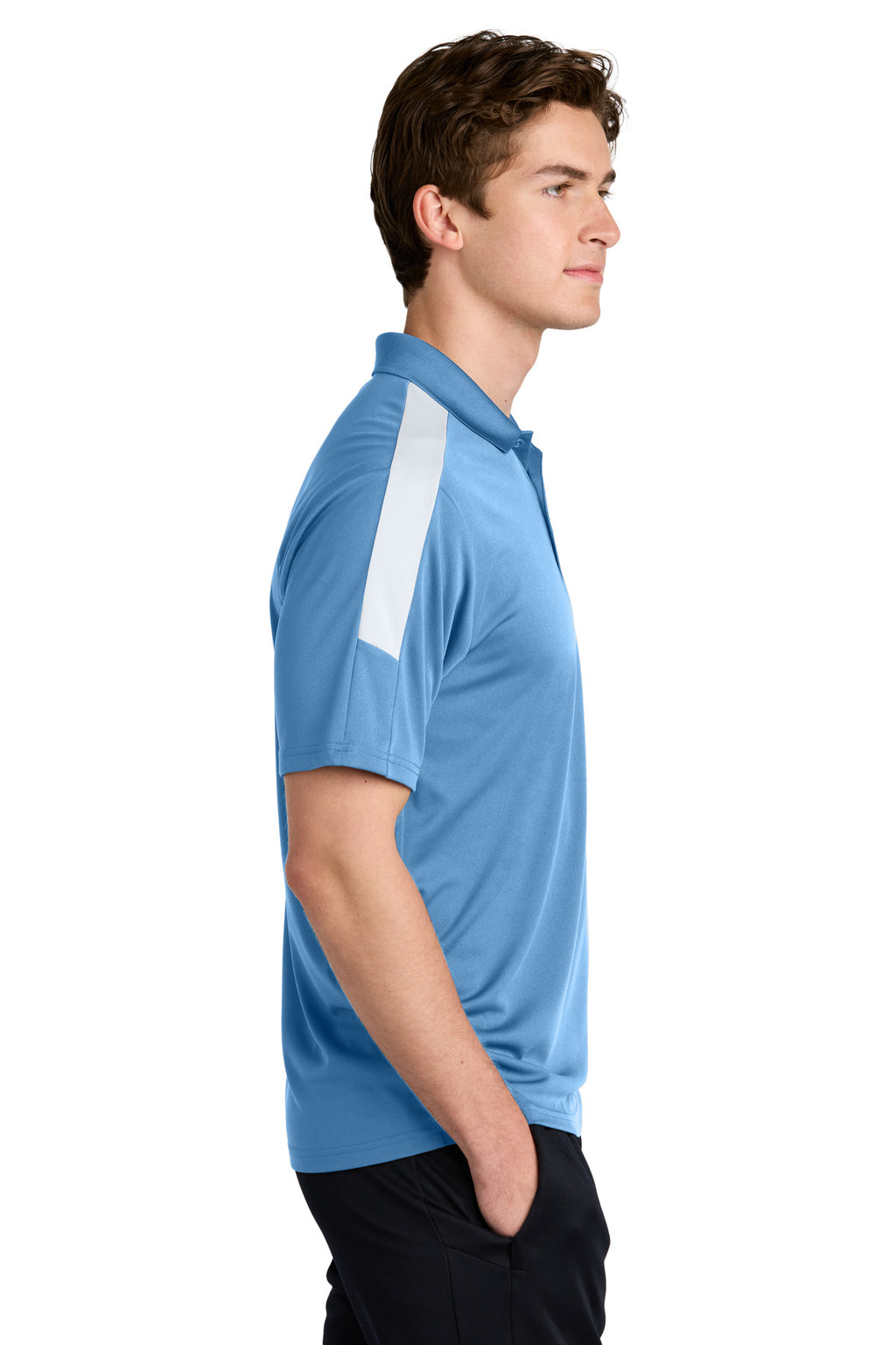 Sport-Tek Competitor United Polo ST104 - Carolina Blue/ White - side
