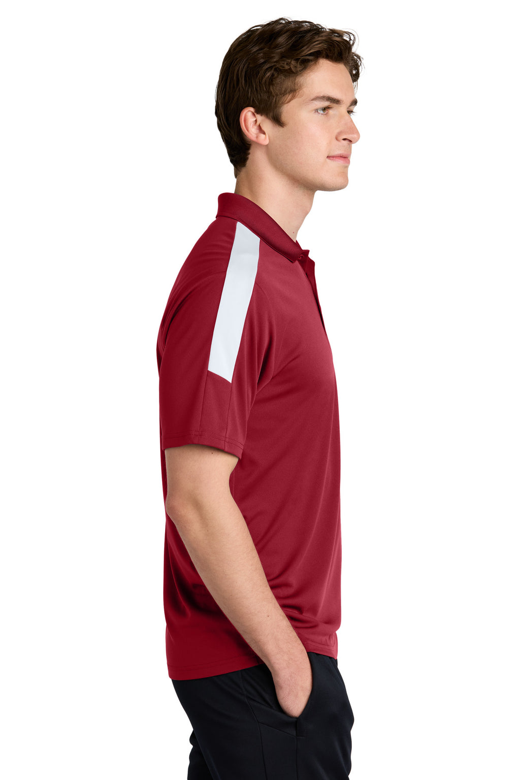 Sport-Tek Competitor United Polo ST104 - Deep Red/ White - side