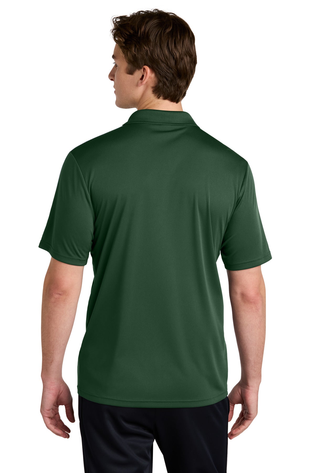 Sport-Tek Competitor United Polo ST104 - Forest Green/ White - back