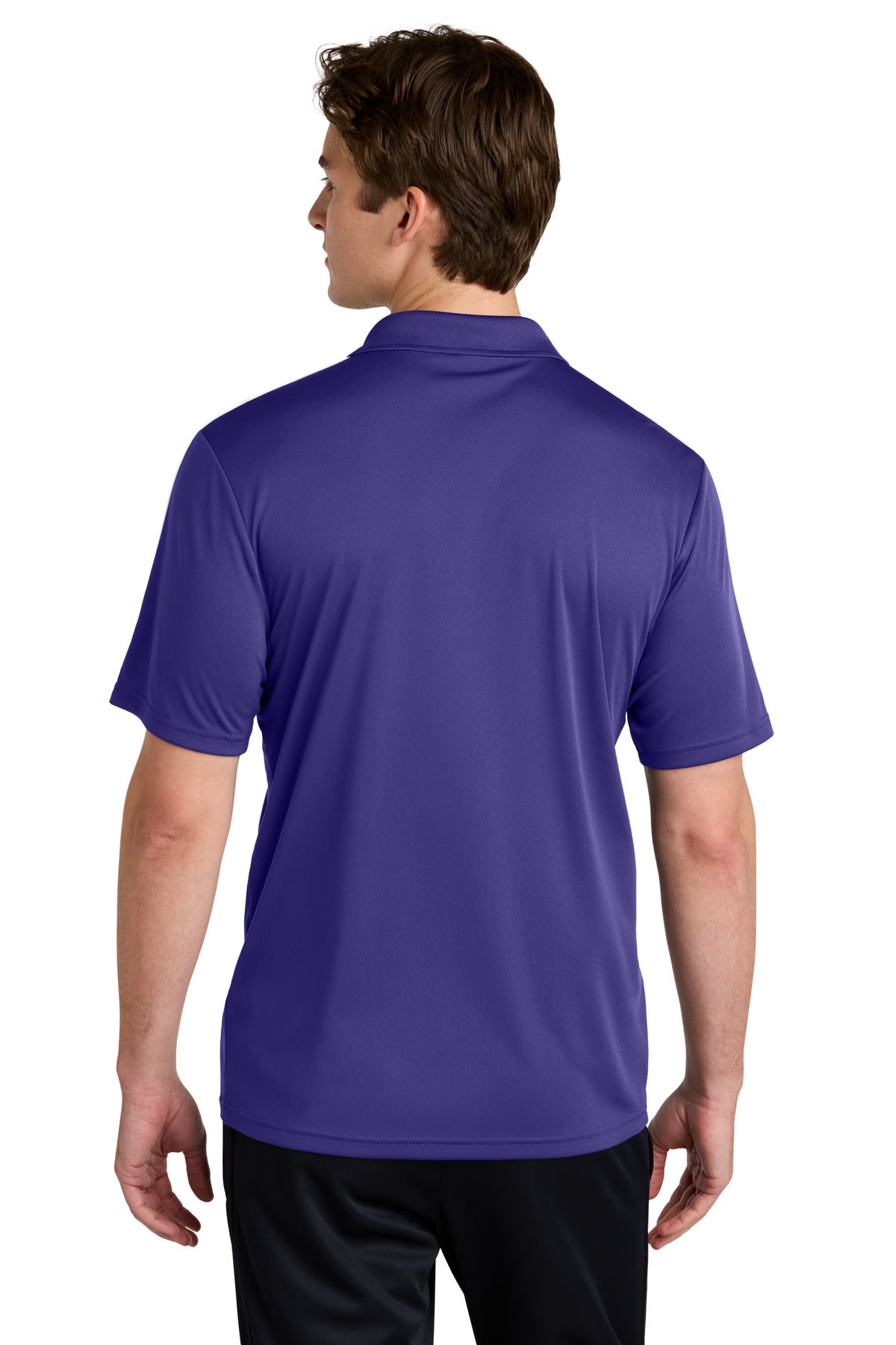 Sport-Tek Competitor United Polo ST104 - Purple/ White - back