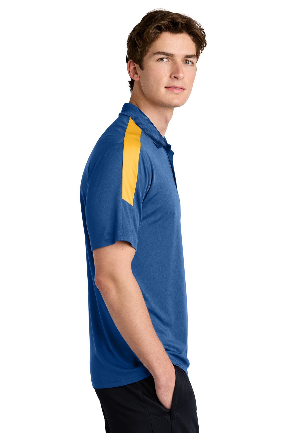 Sport-Tek Competitor United Polo ST104 - Royal/ Gold - side