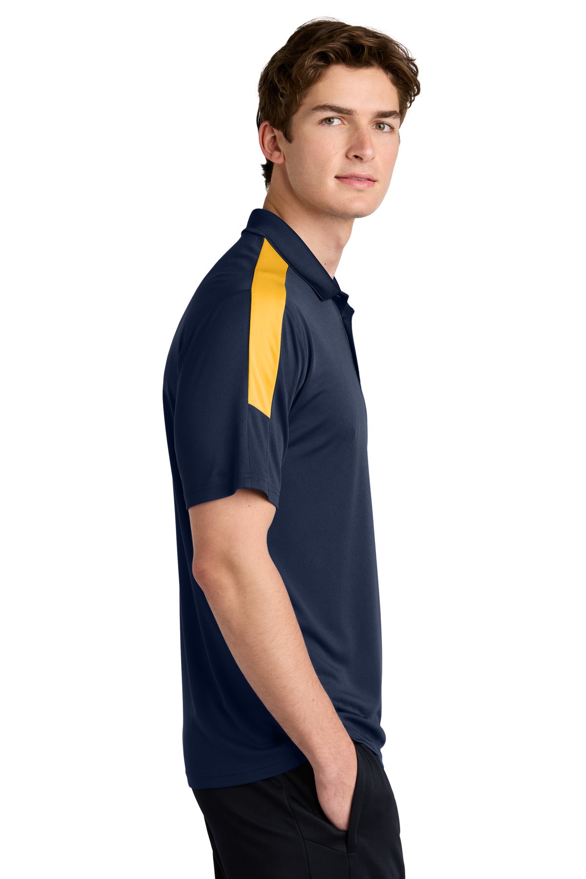Sport-Tek Competitor United Polo ST104 - True Navy/ Gold - side
