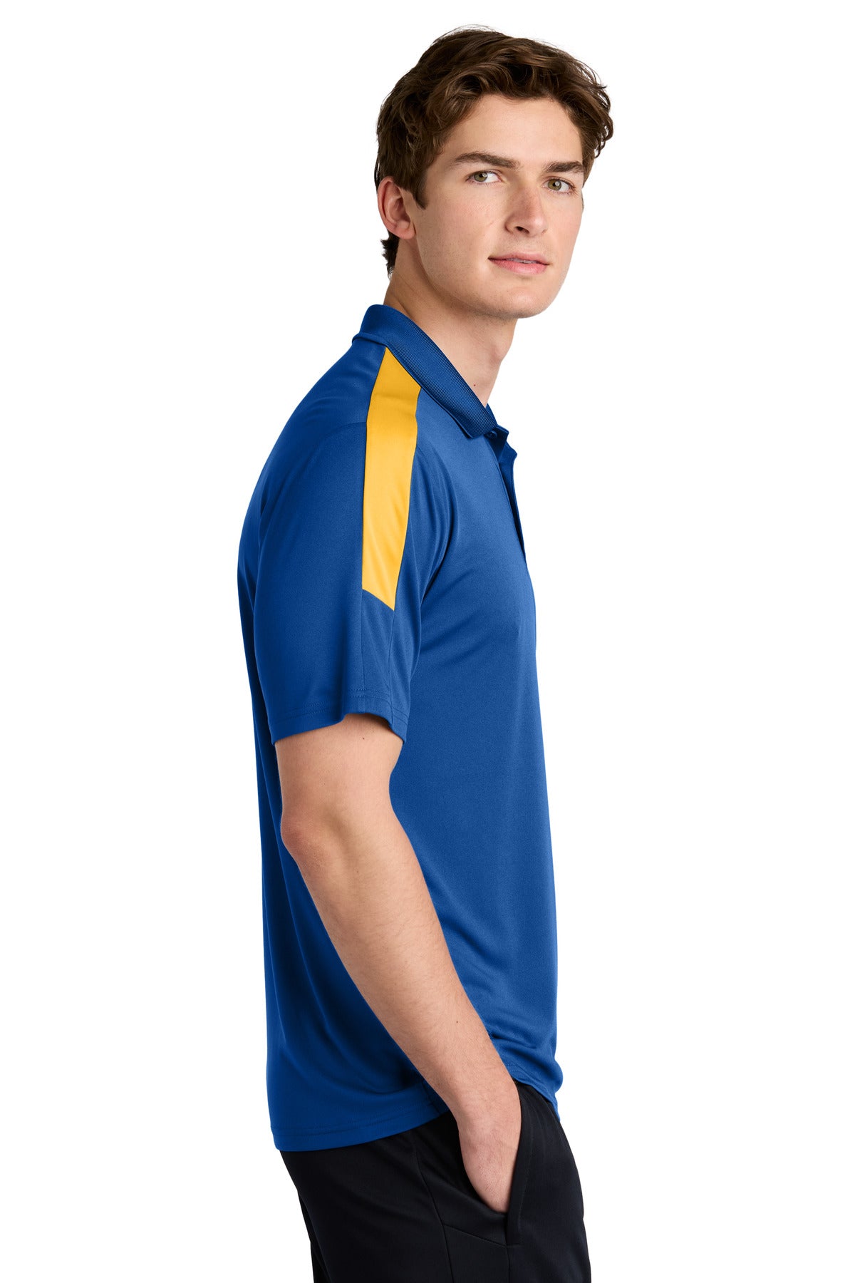 Sport-Tek Competitor United Polo ST104 - True Royal/ Gold - side