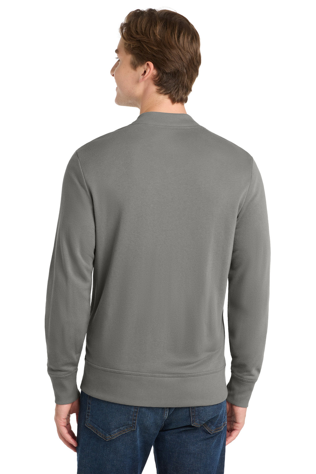 Sport-Tek Lightweight French Terry Bomber. ST274 - Grey Concrete - back