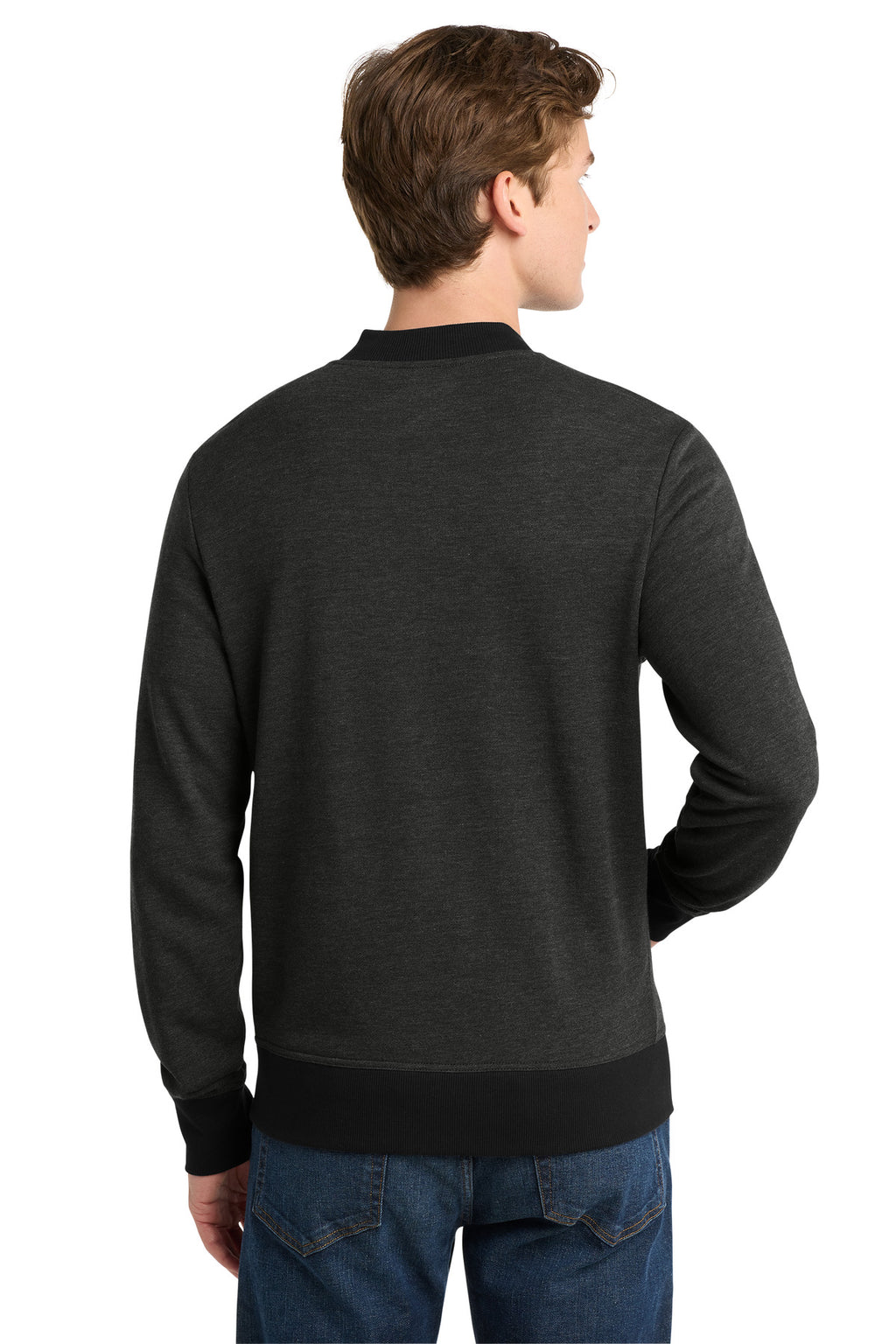 Sport-Tek Lightweight French Terry Bomber. ST274 - Heather Black - back