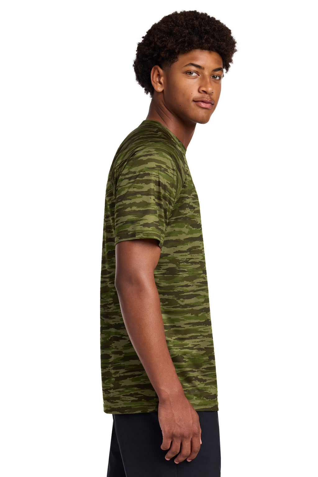 Sport-Tek Drift Camo Tee ST375 - Olive Drab Green - side