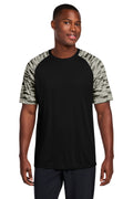 Sport-Tek Drift Camo Colorblock Tee ST376 - Black - front