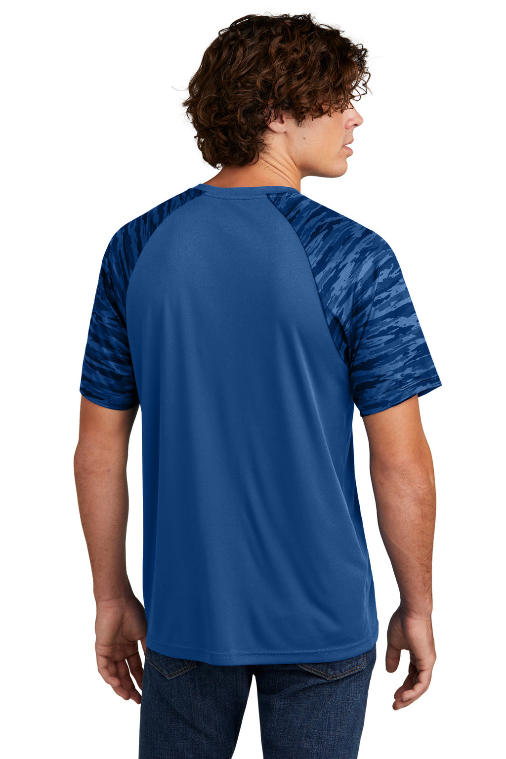 Sport-Tek Drift Camo Colorblock Tee ST376 - Royal - back