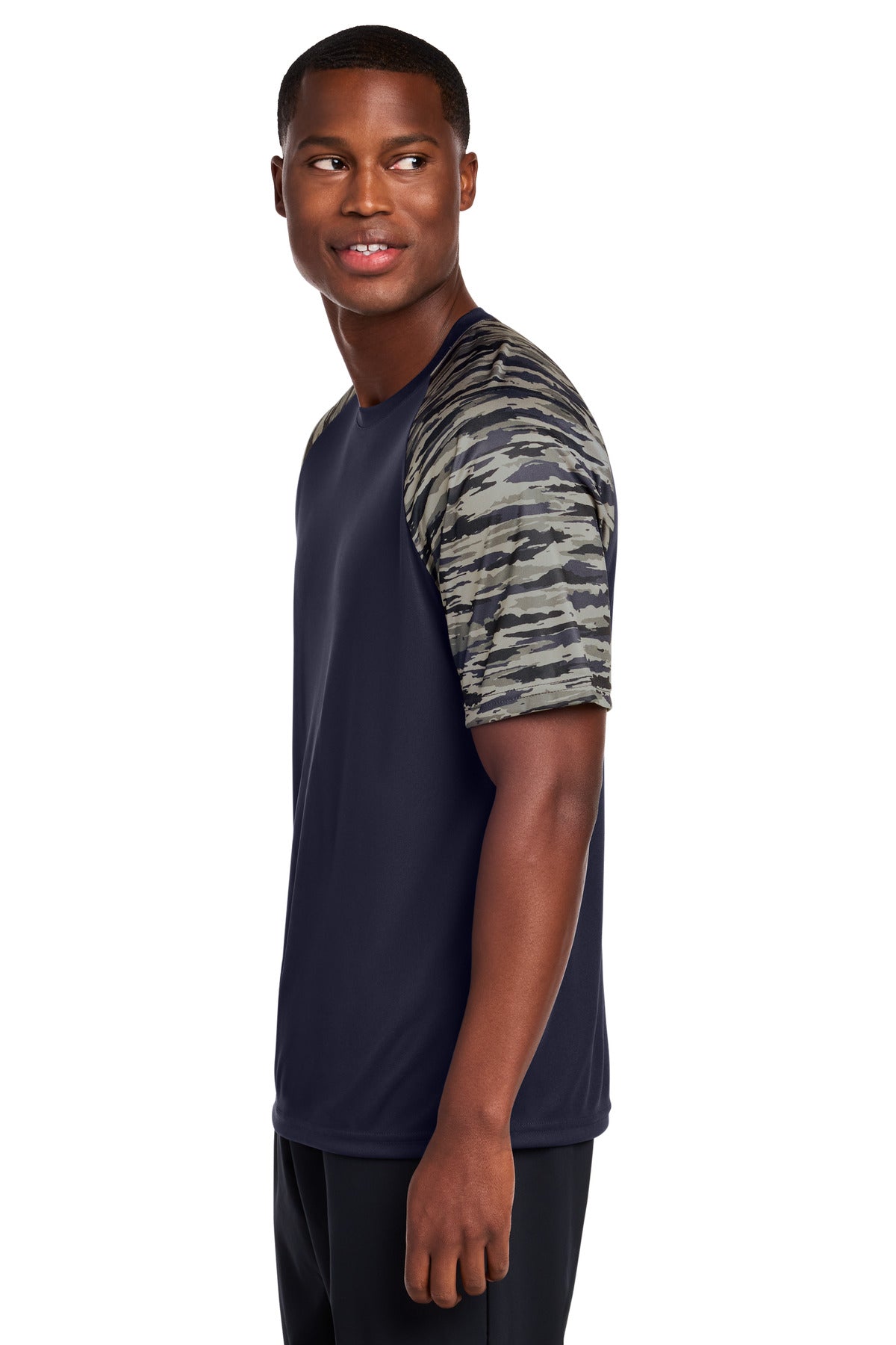Sport-Tek Drift Camo Colorblock Tee ST376 - True Navy - side