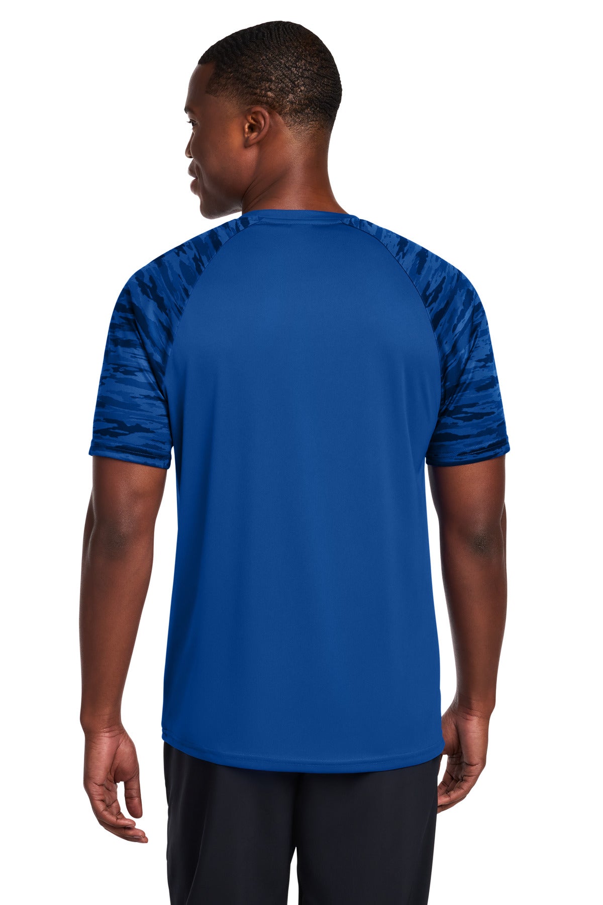 Sport-Tek Drift Camo Colorblock Tee ST376 - True Royal - back