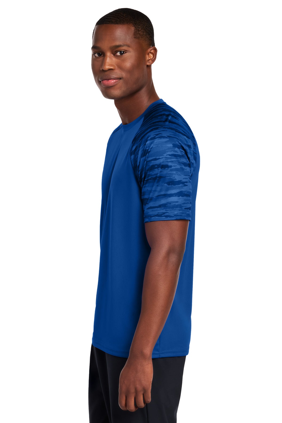 Sport-Tek Drift Camo Colorblock Tee ST376 - True Royal - side