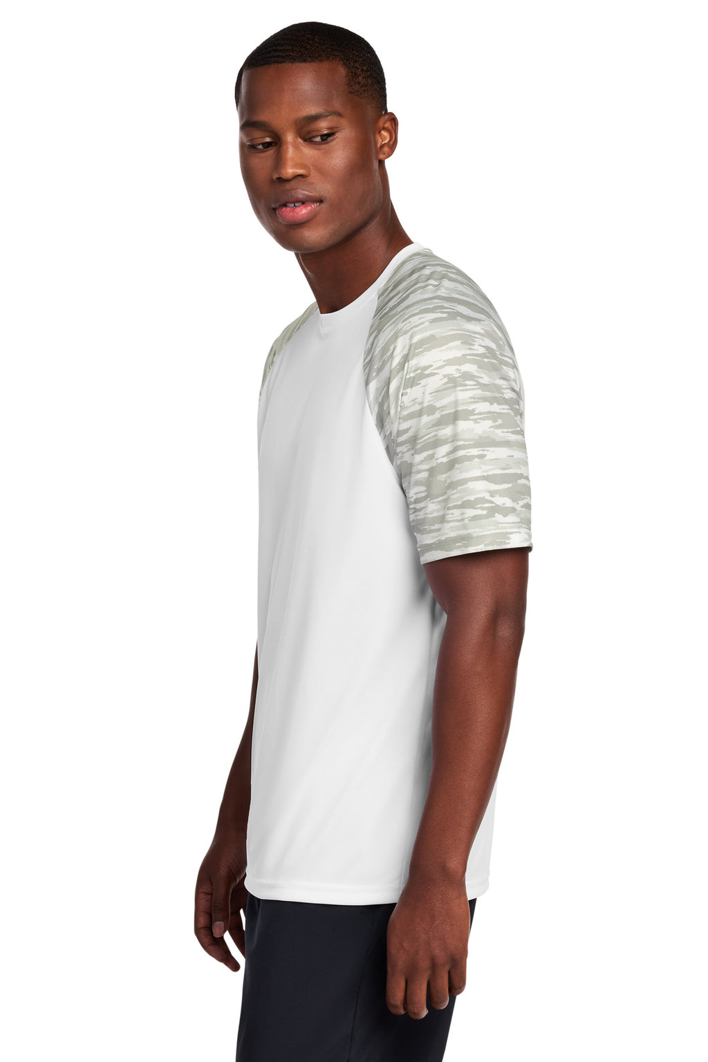 Sport-Tek Drift Camo Colorblock Tee ST376 - White - side