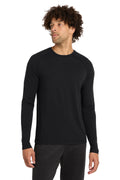 Sport-Tek PosiCharge Long Sleeve Tri-Blend Wicking Raglan Tee ST400LS - Black Triad Solid - front