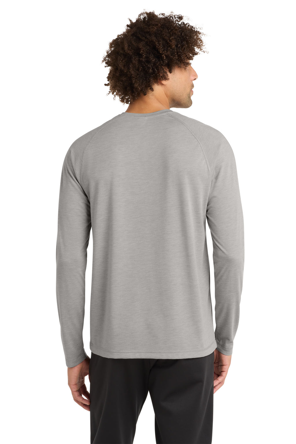 Sport-Tek PosiCharge Long Sleeve Tri-Blend Wicking Raglan Tee ST400LS - Light Grey Heather - back
