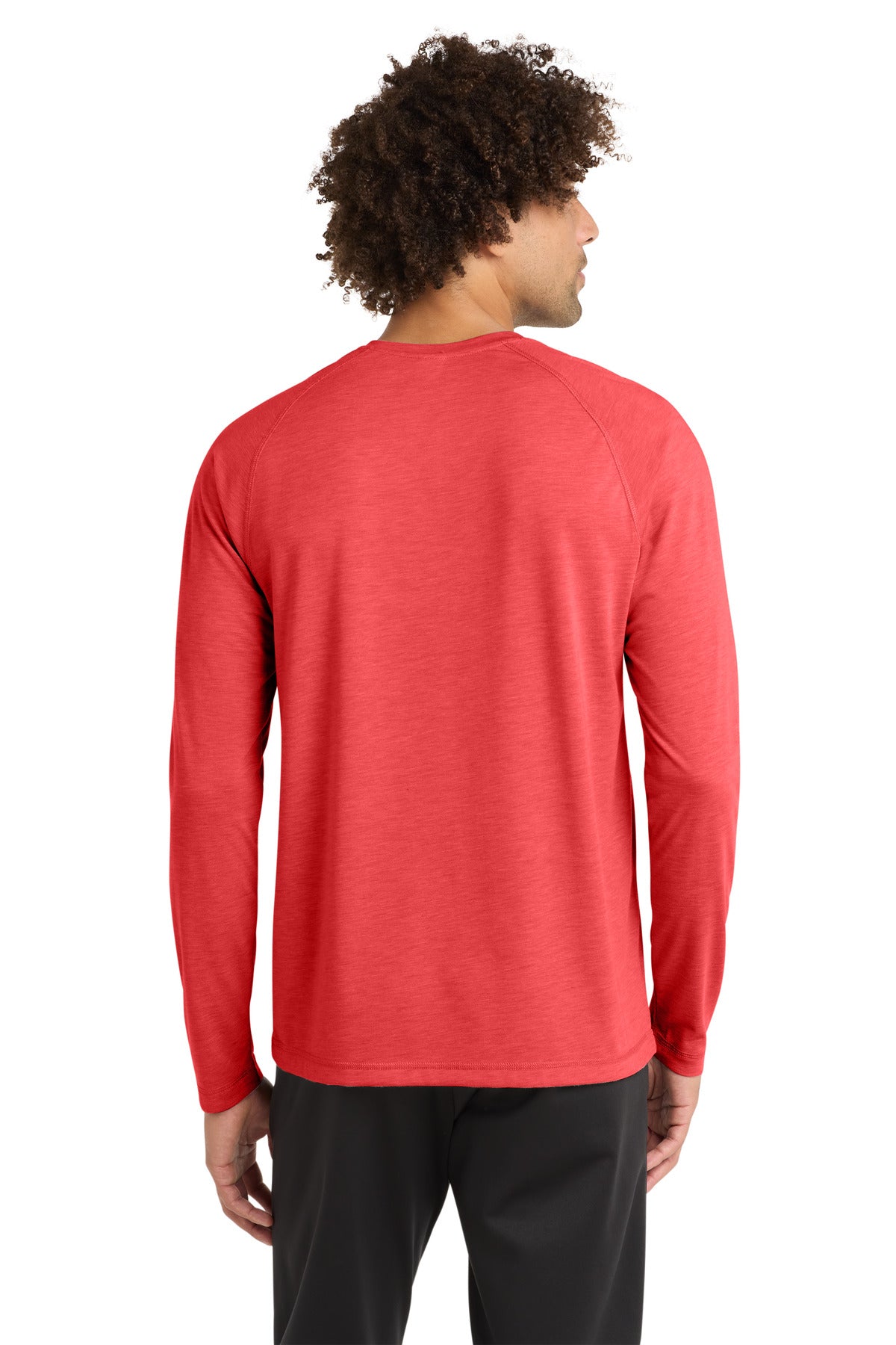 Sport-Tek PosiCharge Long Sleeve Tri-Blend Wicking Raglan Tee ST400LS - True Red Heather - back