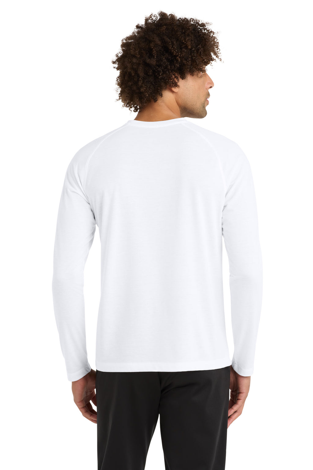 Sport-Tek PosiCharge Long Sleeve Tri-Blend Wicking Raglan Tee ST400LS - White Triad Solid - back
