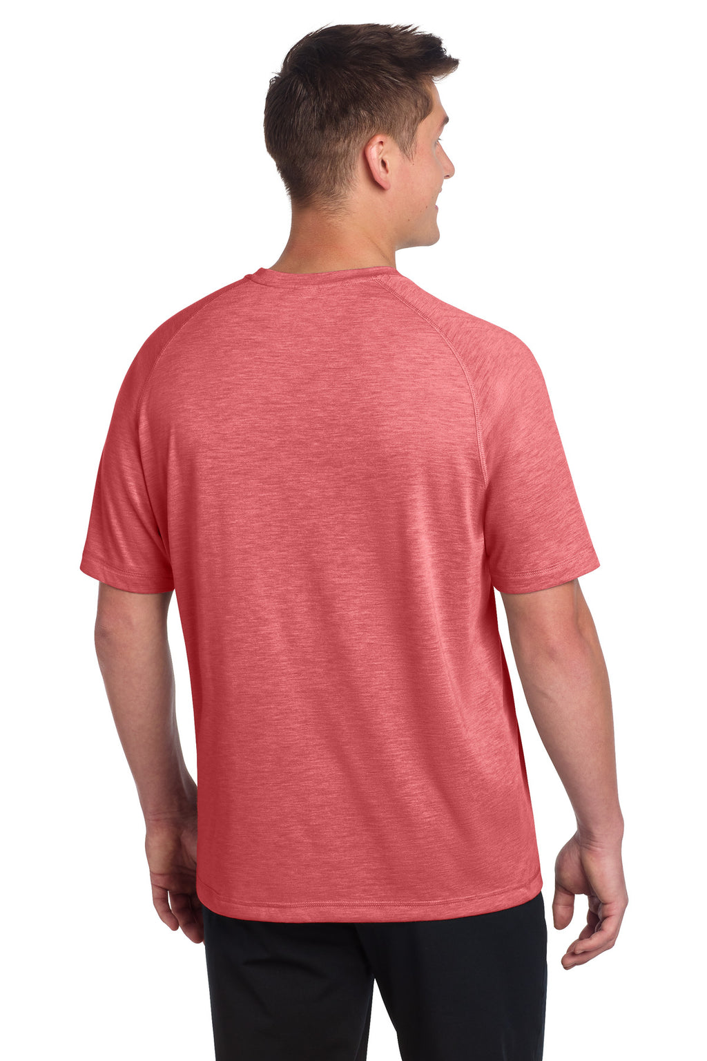 Sport-Tek PosiCharge Tri-Blend Wicking Raglan Tee. ST400 - True Red Heather - back