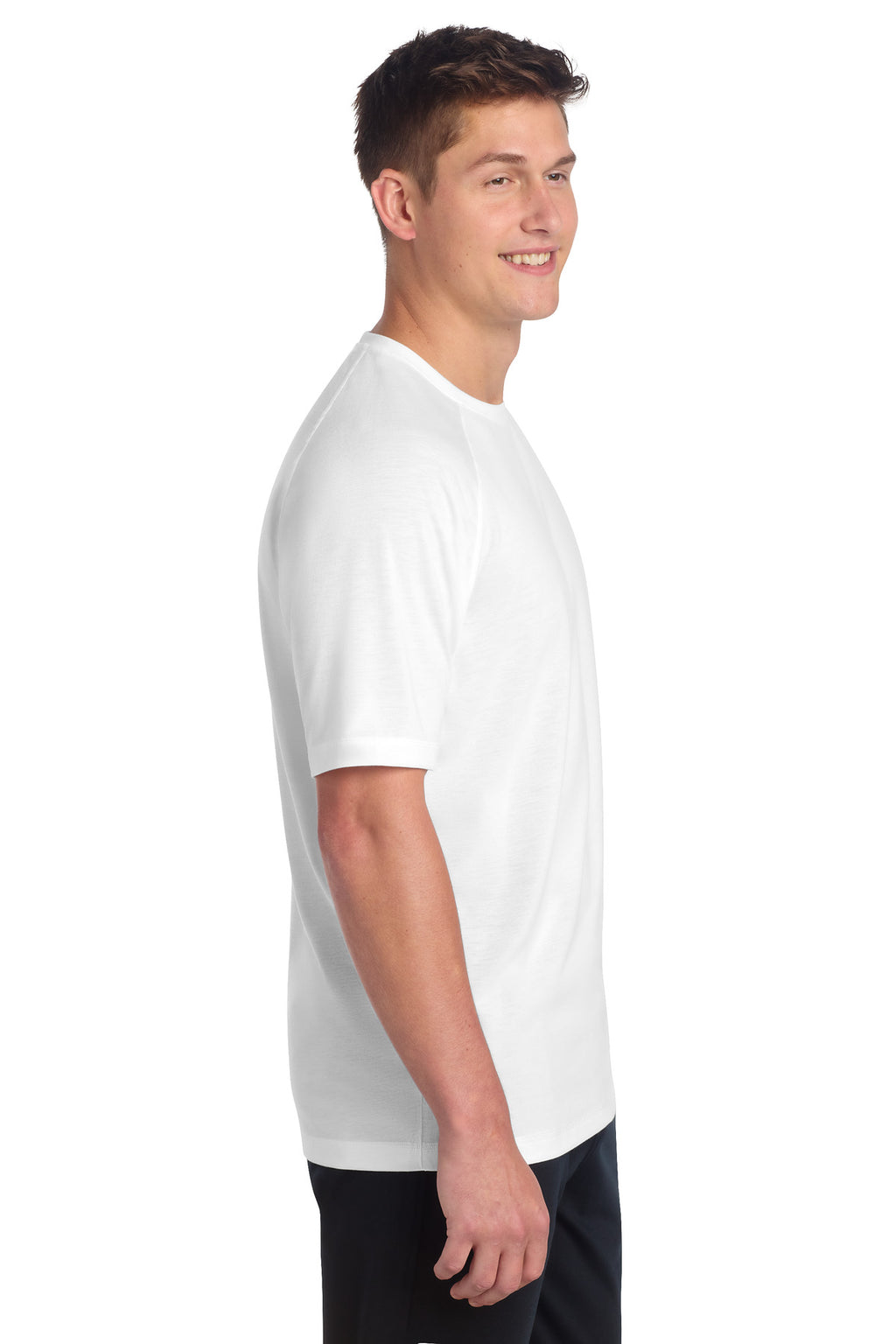 Sport-Tek PosiCharge Tri-Blend Wicking Raglan Tee. ST400 - White Triad Solid - side