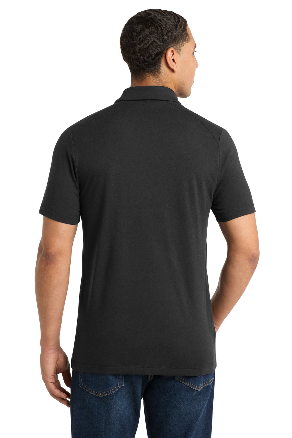 Sport-Tek PosiCharge Tri-Blend Wicking Polo. ST405 - Black Triad Solid - back