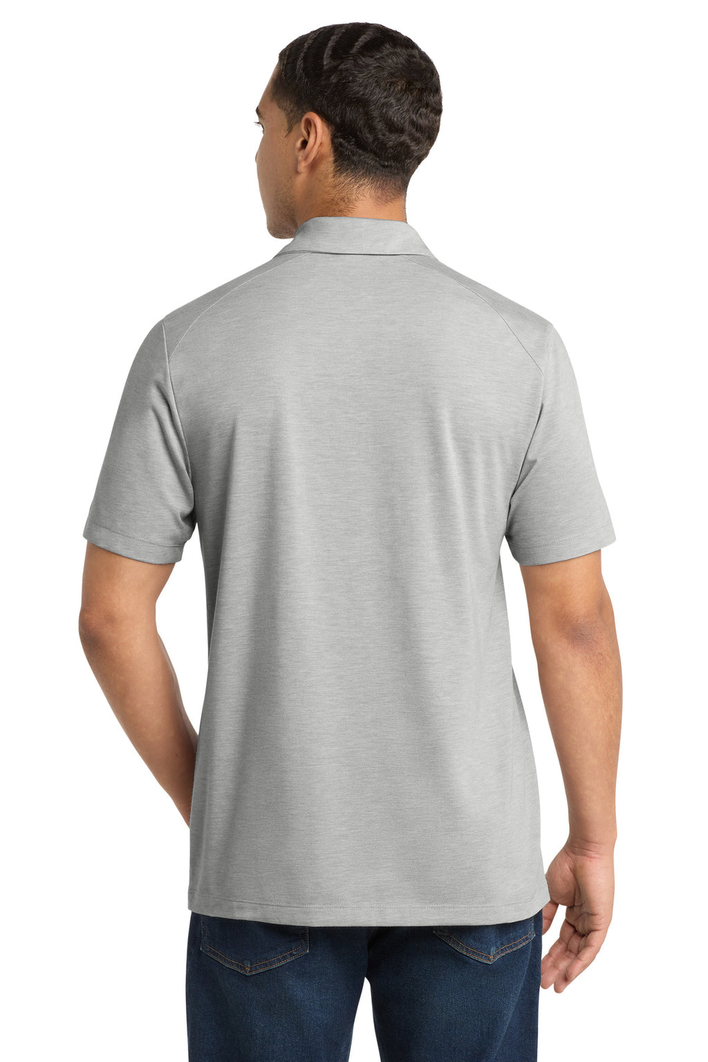 Sport-Tek PosiCharge Tri-Blend Wicking Polo. ST405 - Light Grey Heather - back