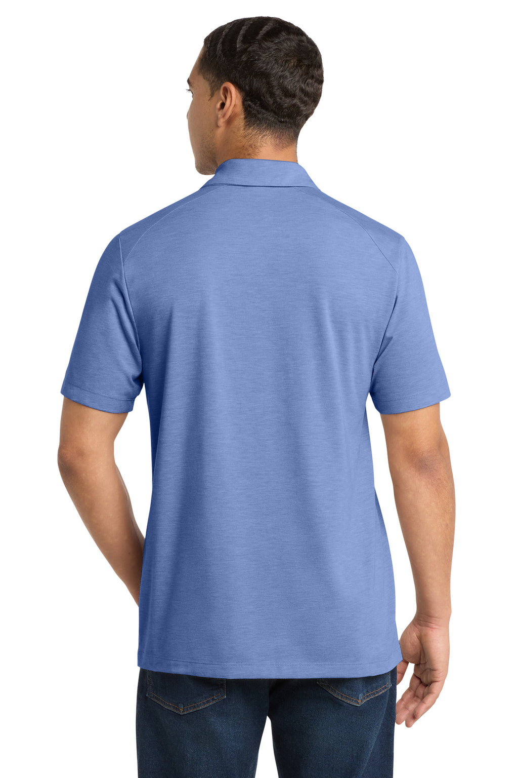 Sport-Tek PosiCharge Tri-Blend Wicking Polo. ST405 - True Royal Heather - back