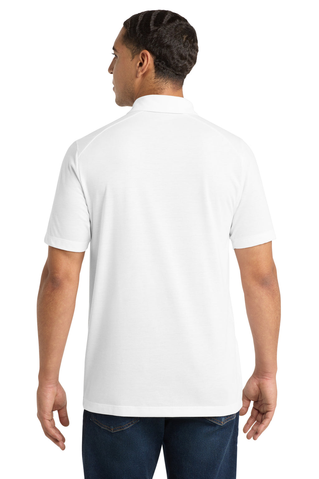 Sport-Tek PosiCharge Tri-Blend Wicking Polo. ST405 - White Triad Solid - back