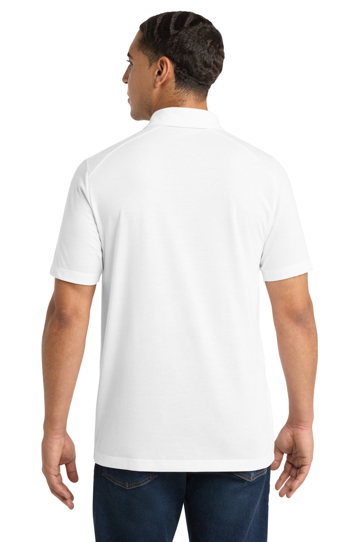 Sport-Tek PosiCharge Tri-Blend Wicking Polo. ST405 - White Triad Solid - back