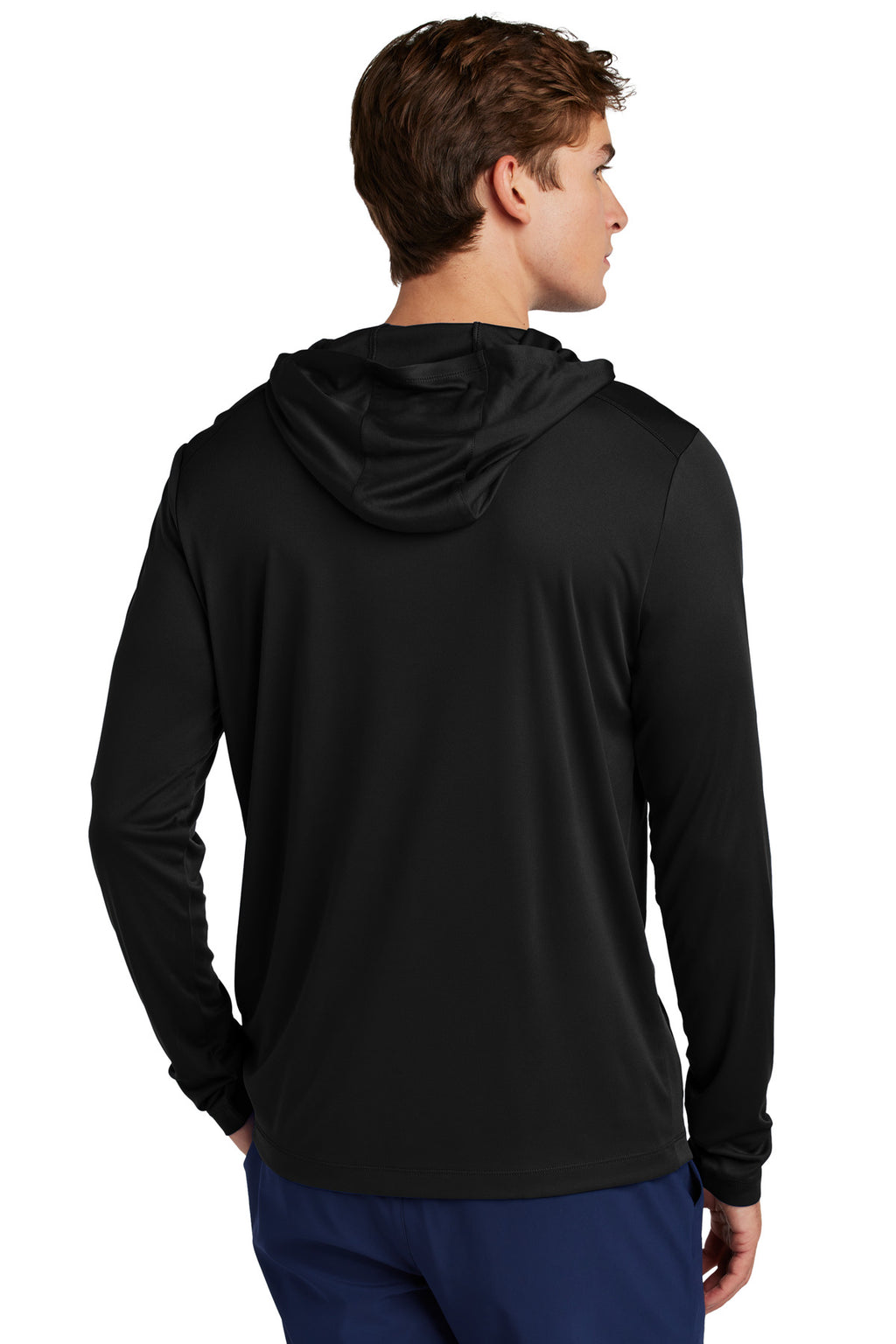 Sport-Tek Posi-UV Pro Long Sleeve Hoodie ST420LSH - Black - back