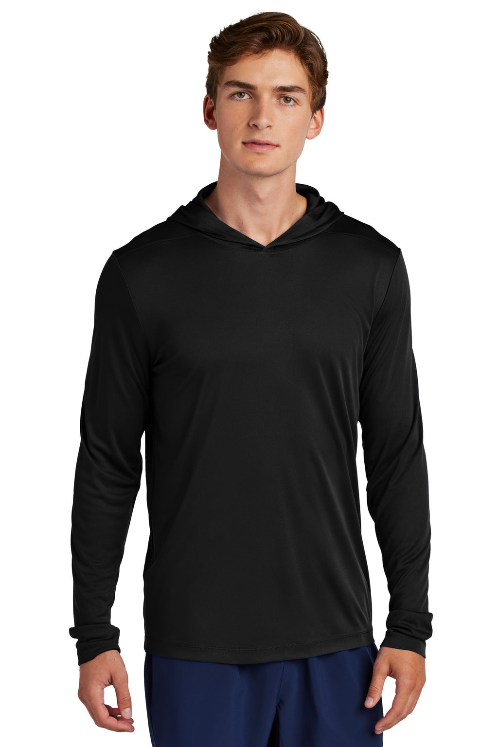 Sport-Tek Posi-UV Pro Long Sleeve Hoodie ST420LSH - Black - front