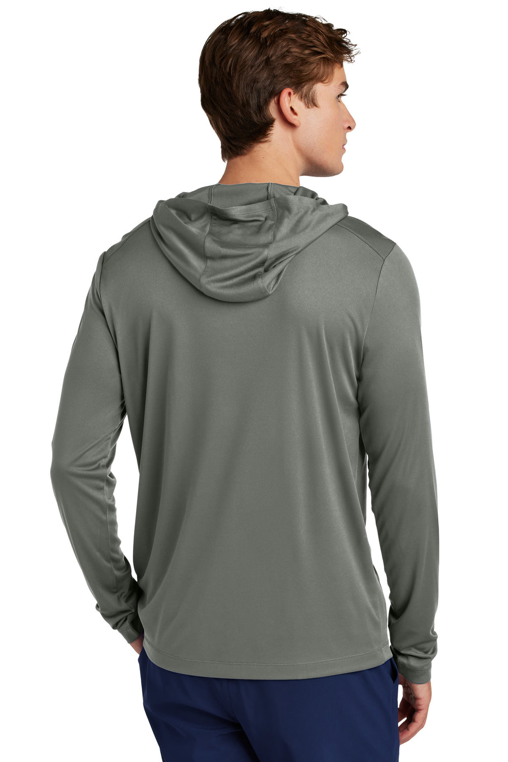 Sport-Tek Posi-UV Pro Long Sleeve Hoodie ST420LSH - Dark Smoke Grey - back
