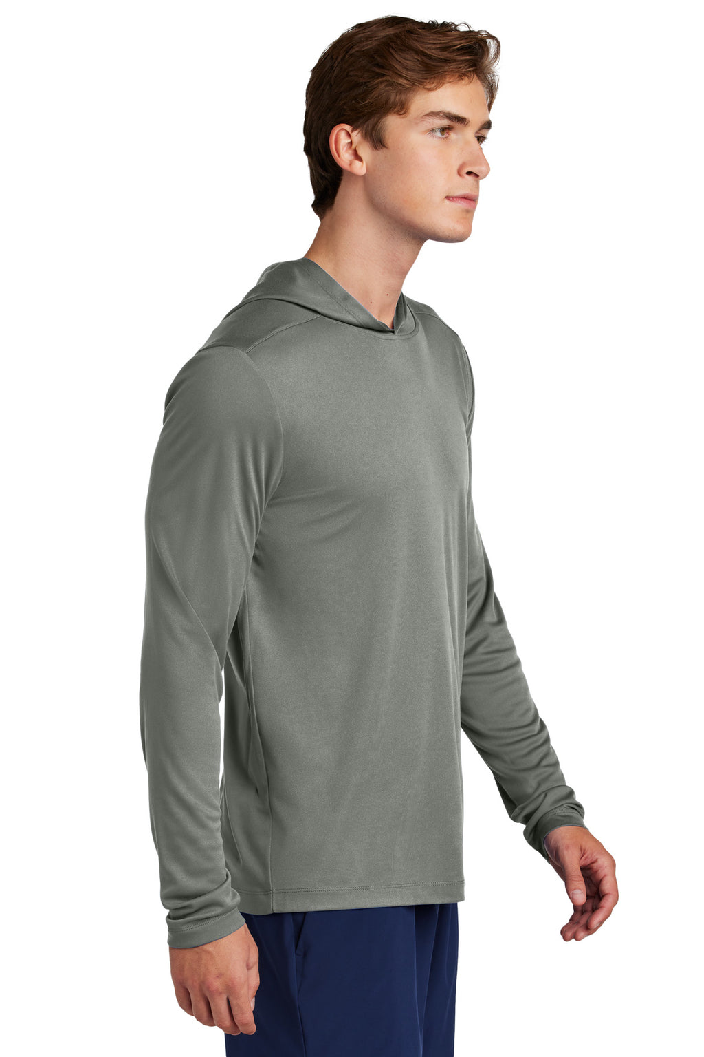 Sport-Tek Posi-UV Pro Long Sleeve Hoodie ST420LSH - Dark Smoke Grey - side
