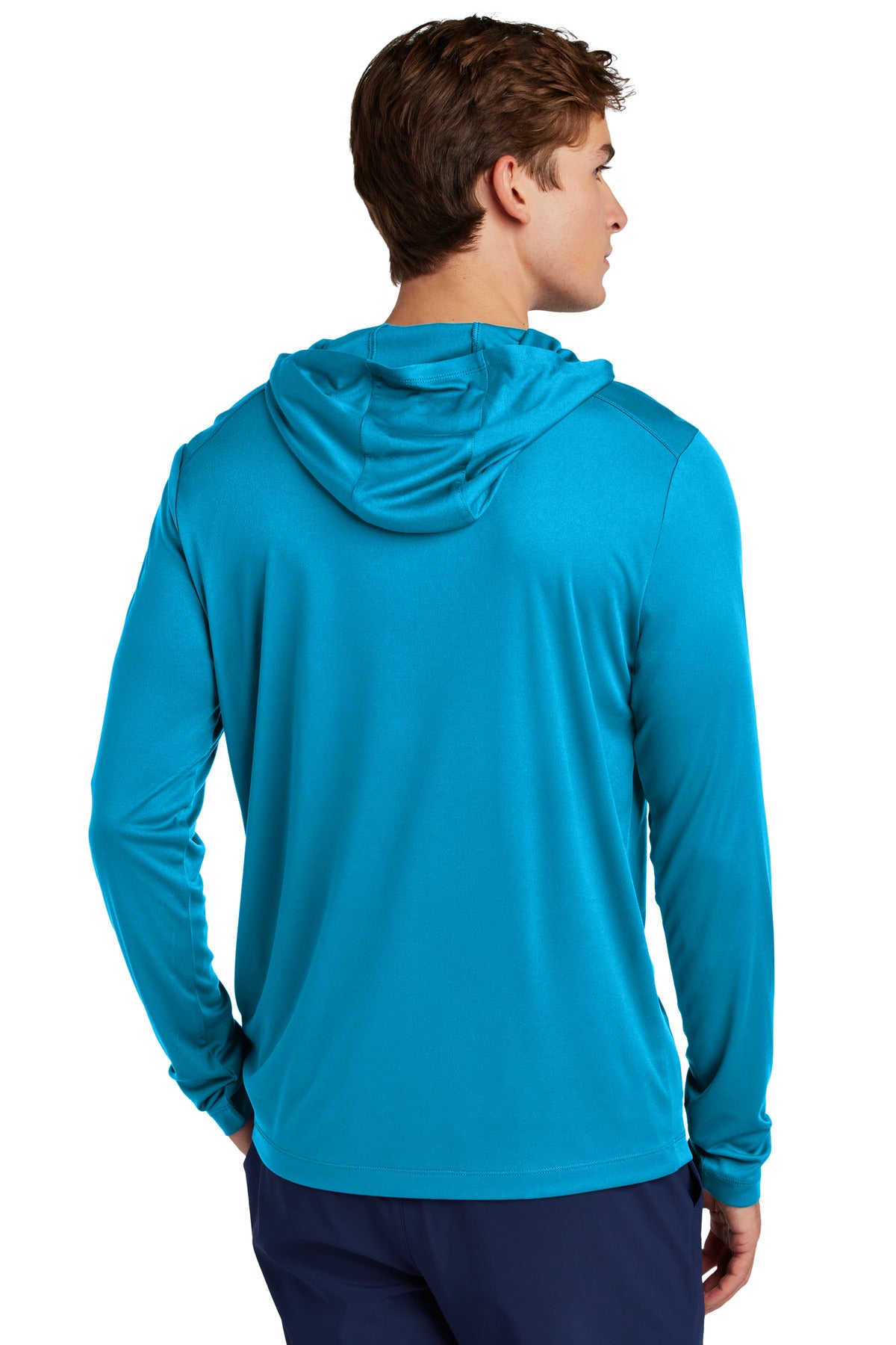 Sport-Tek Posi-UV Pro Long Sleeve Hoodie ST420LSH - Sapphire - back