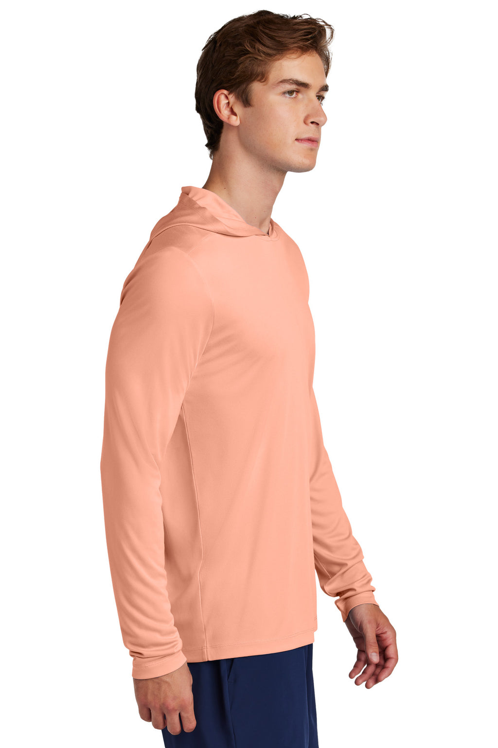 Sport-Tek Posi-UV Pro Long Sleeve Hoodie ST420LSH - Soft Coral - side