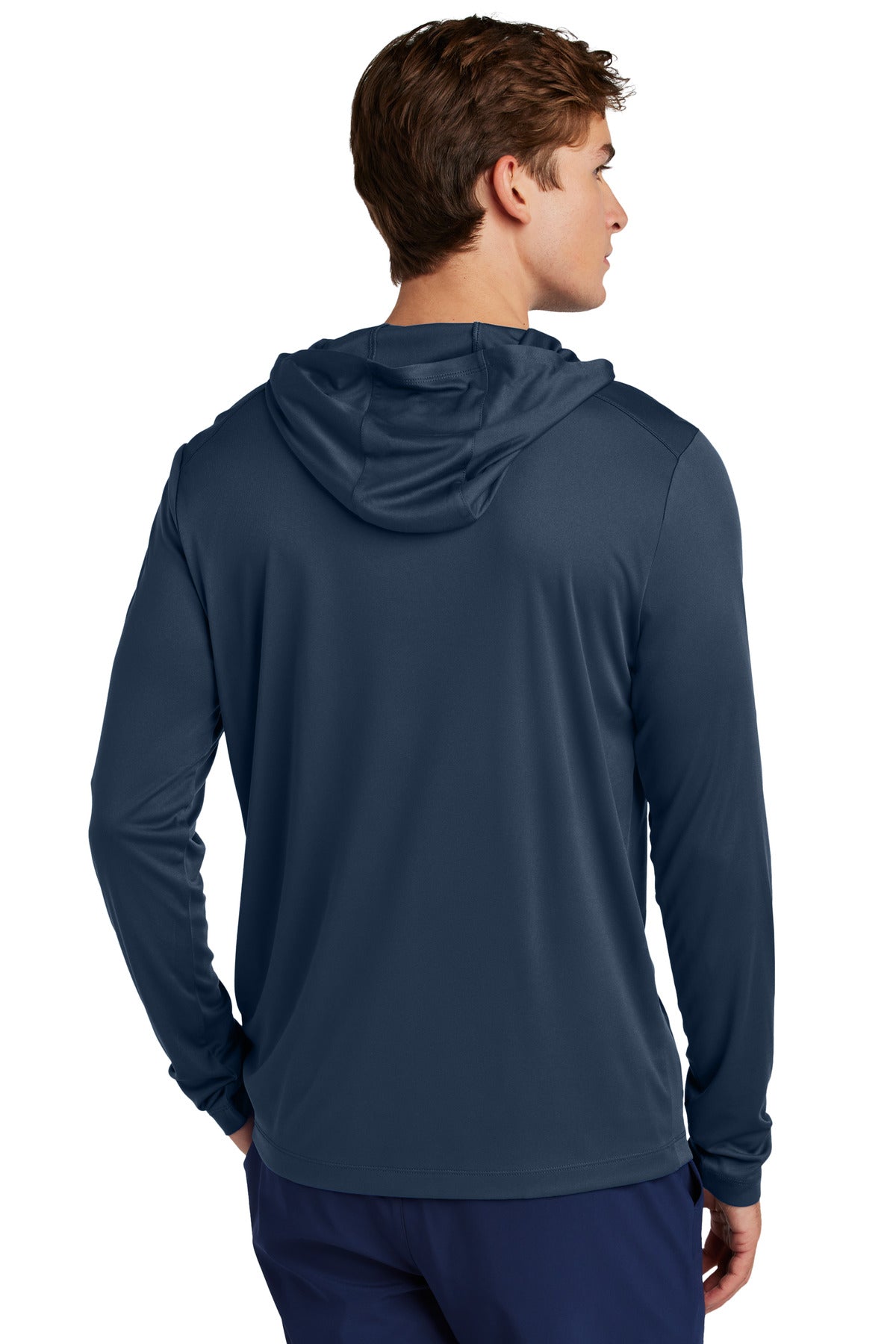 Sport-Tek Posi-UV Pro Long Sleeve Hoodie ST420LSH - True Navy - back