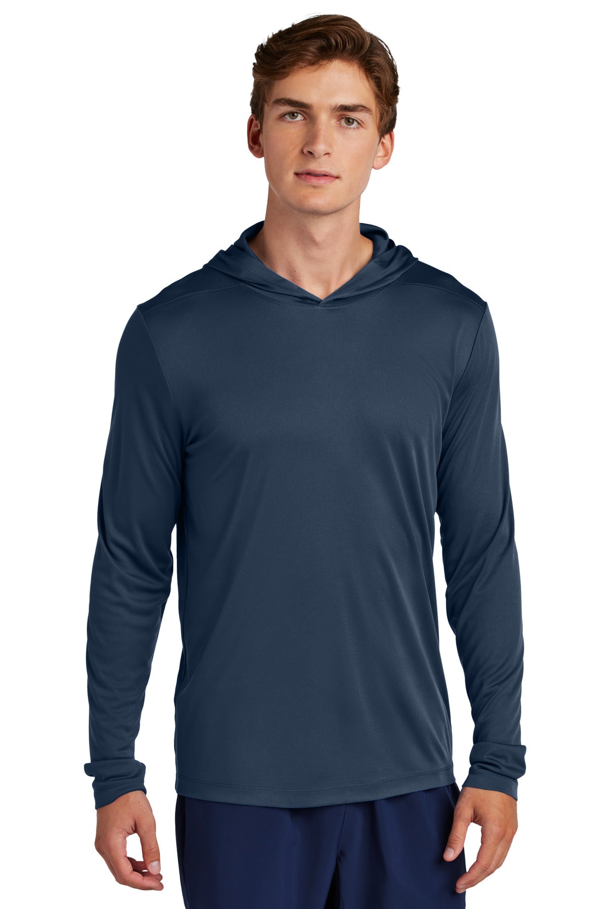 Sport-Tek Posi-UV Pro Long Sleeve Hoodie ST420LSH - True Navy - front