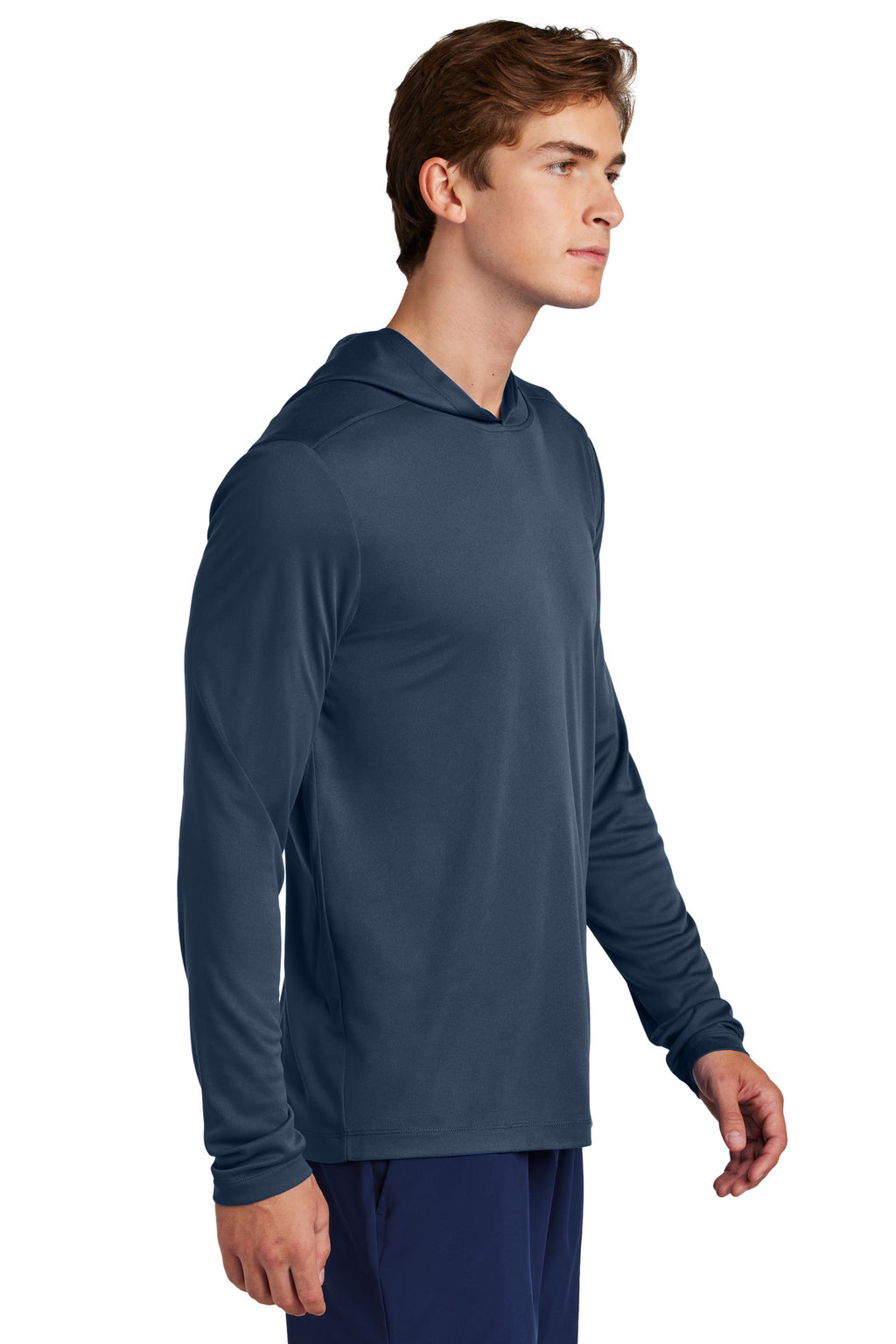 Sport-Tek Posi-UV Pro Long Sleeve Hoodie ST420LSH - True Navy - side