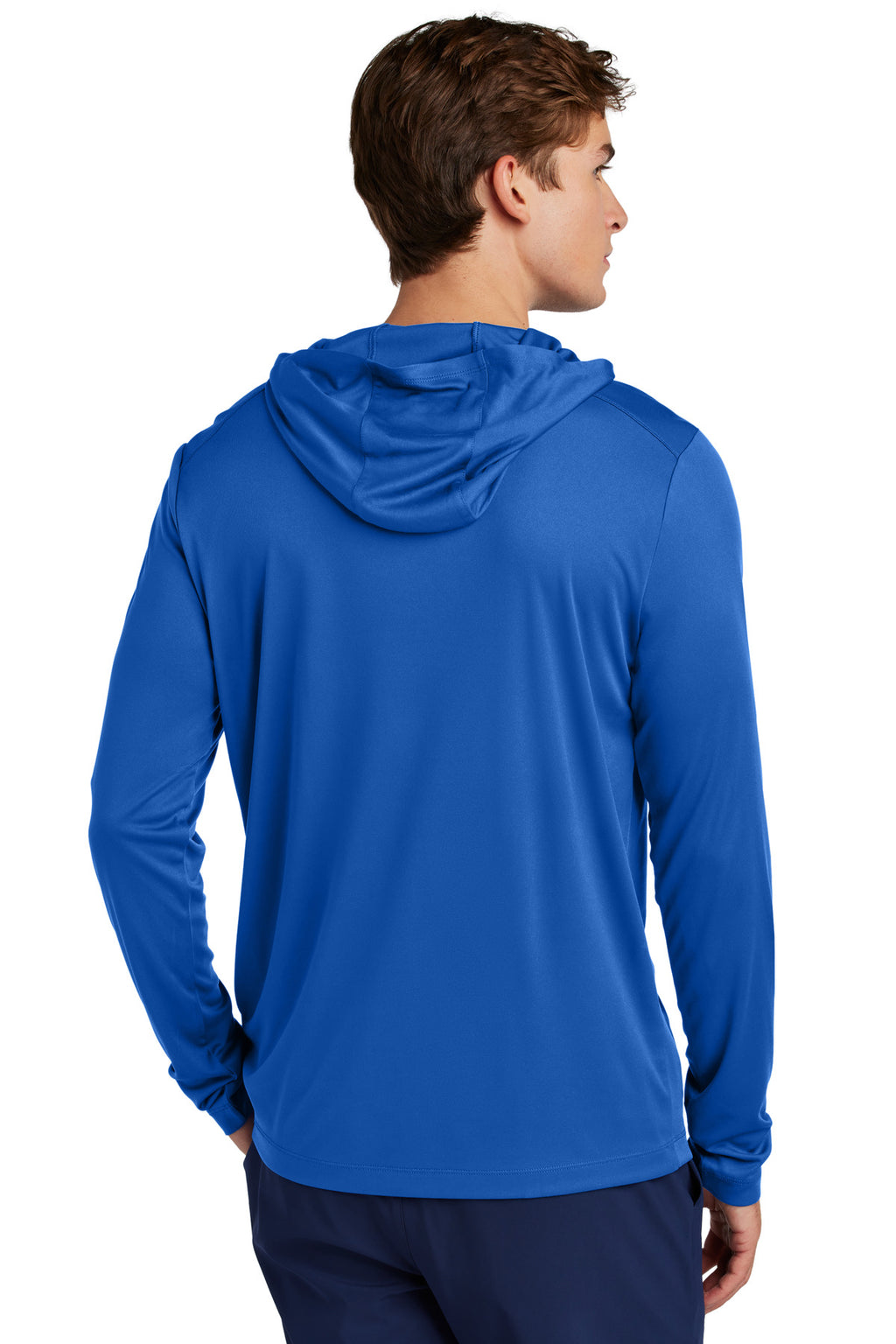 Sport-Tek Posi-UV Pro Long Sleeve Hoodie ST420LSH - True Royal - back
