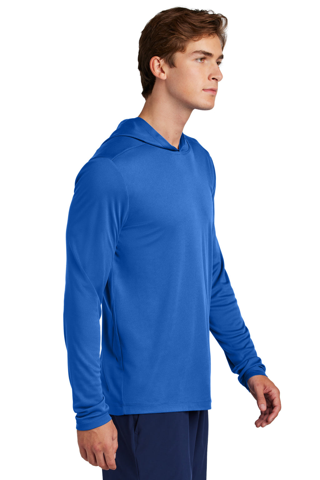Sport-Tek Posi-UV Pro Long Sleeve Hoodie ST420LSH - True Royal - side