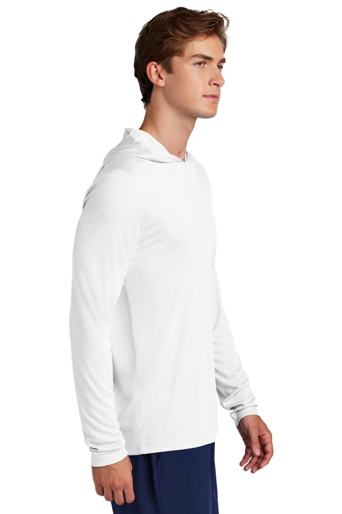 Sport-Tek Posi-UV Pro Long Sleeve Hoodie ST420LSH - White - side