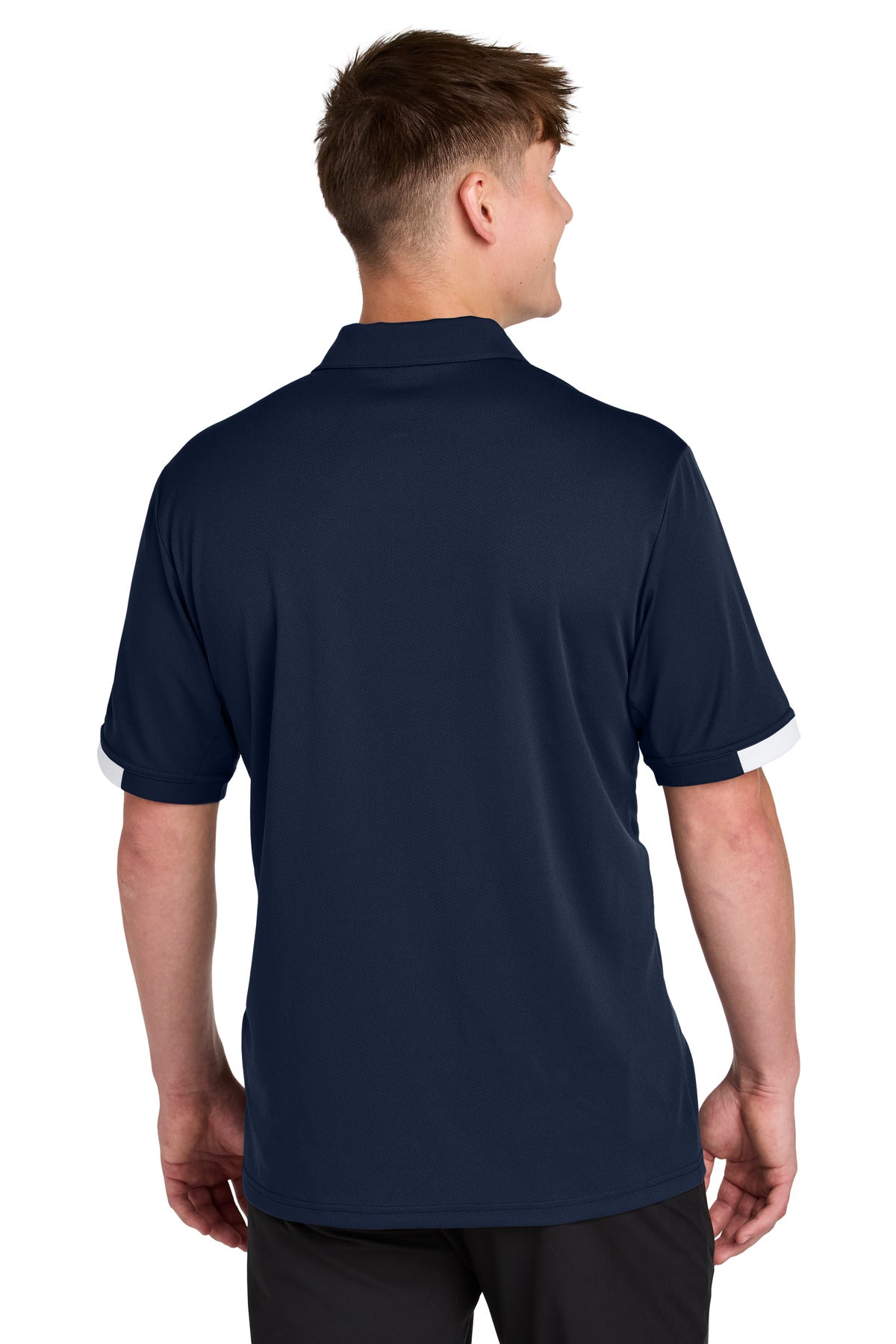 Sport-Tek Club Colorblock Polo ST444 - True Navy/ White - back