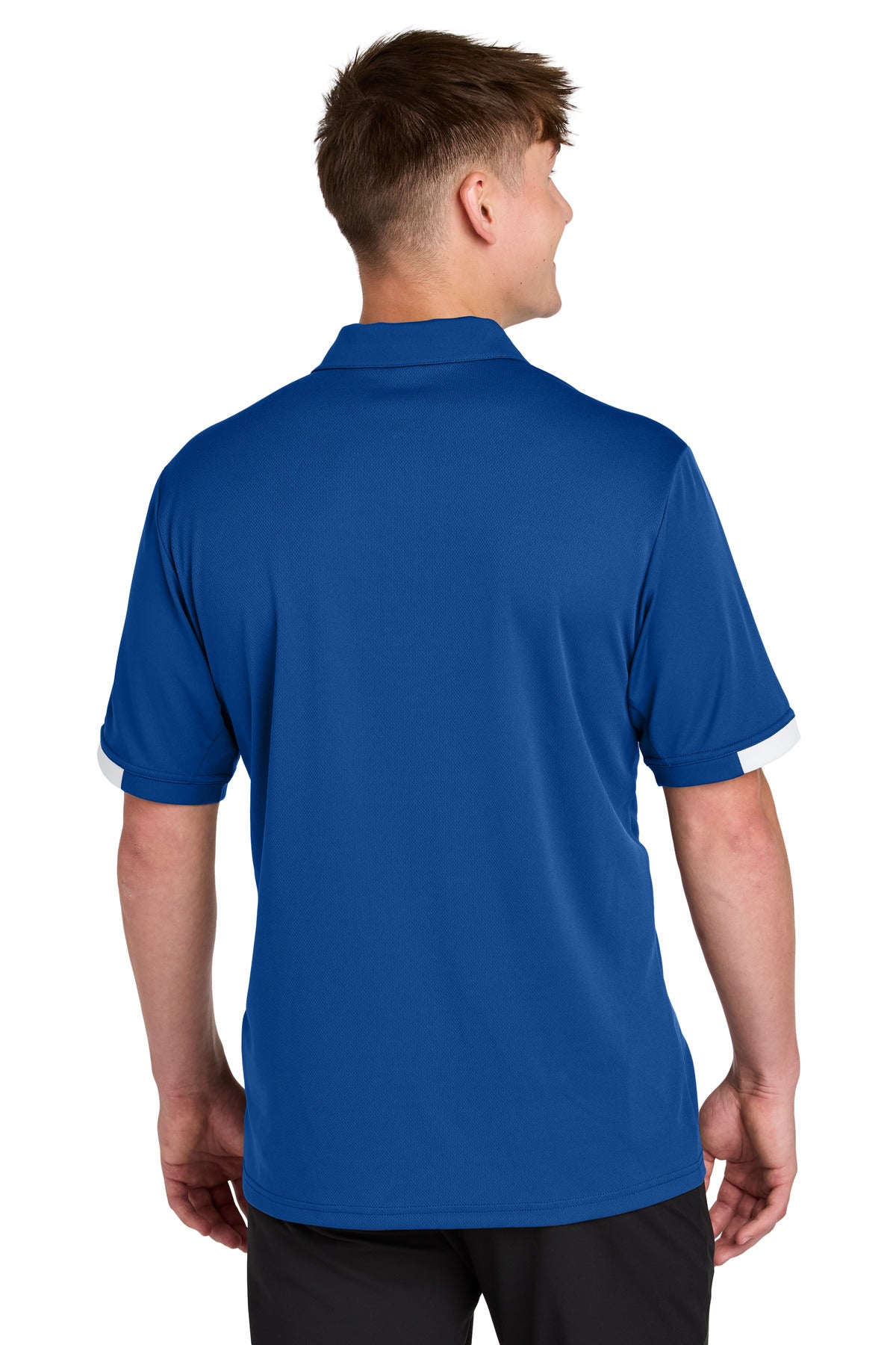 Sport-Tek Club Colorblock Polo ST444 - True Royal/ White - back