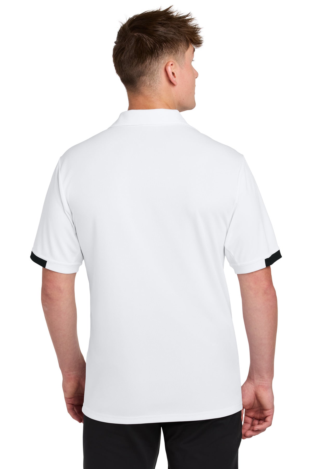 Sport-Tek Club Colorblock Polo ST444 - White/ Black - back