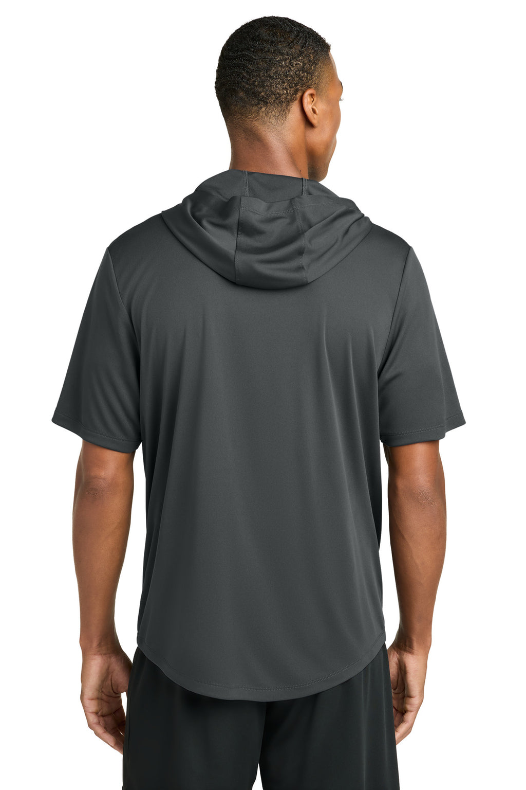 Sport-Tek Club Short Sleeve Hoodie ST445 - Iron Grey - back
